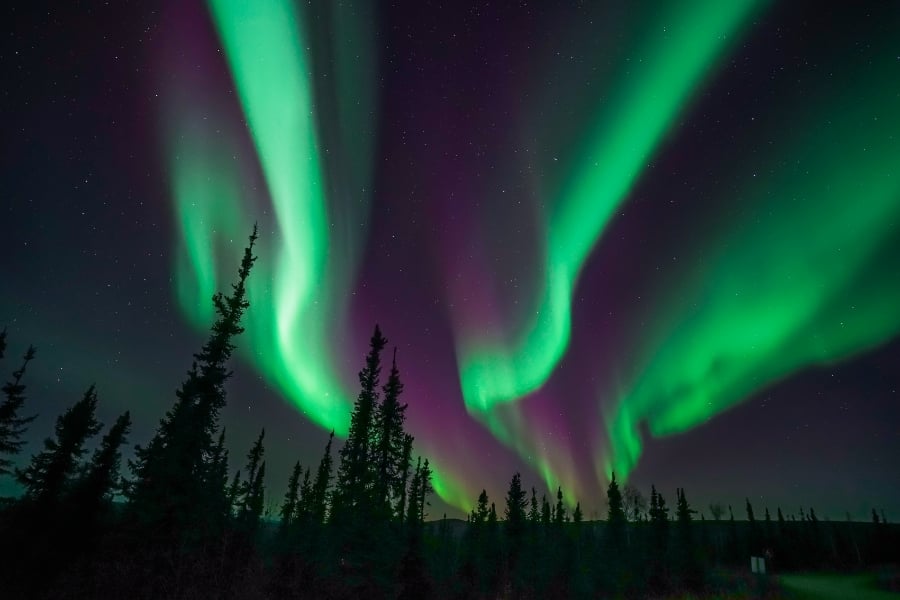 Aurora Borealis (Northern Lights) near the Arctic Circle in Alaska