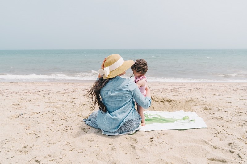 mom and child on Eglin_beach