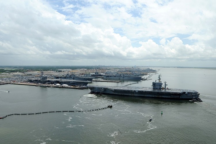 Aerial view of Naval Station Norfolk, Virginia