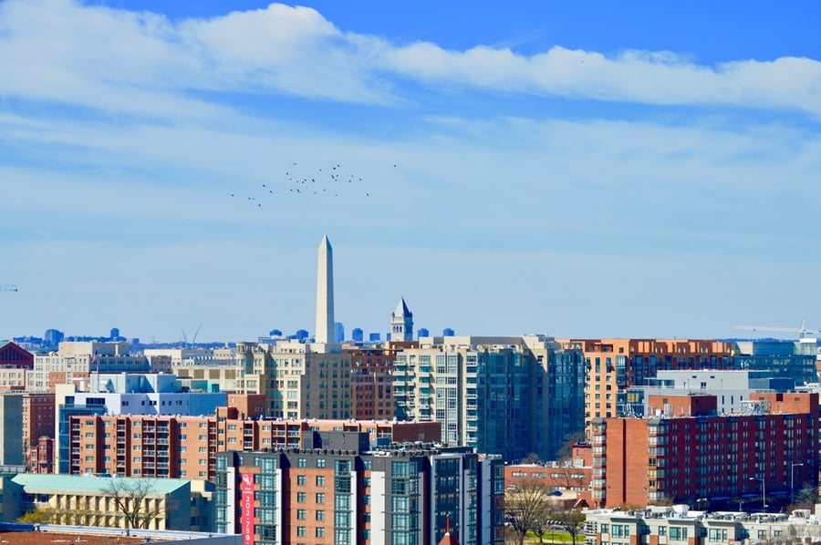 apartments in washington dc with washington memorial in background