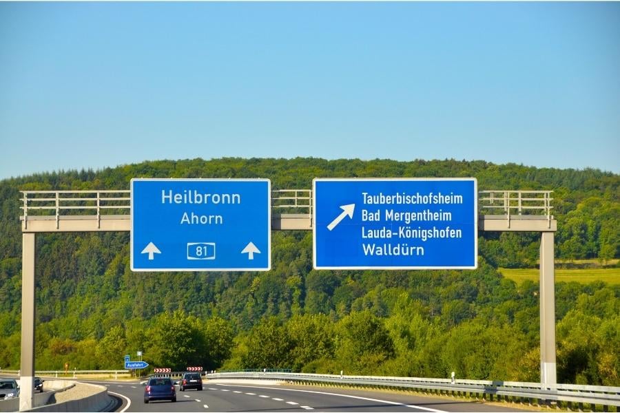 Driving on the autobahn in Germany