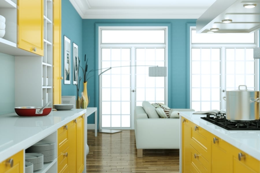 There are lots of color possibilities for your kitchen cabinets and walls. 