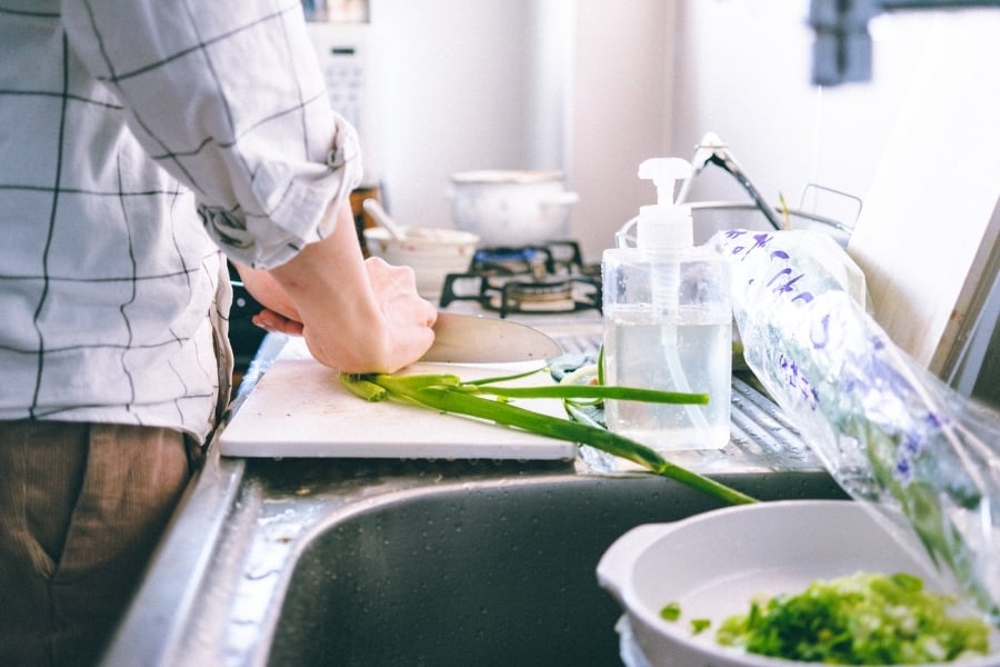 If cooking is a big part of your normal routine, then cut back on eating out and get creative about preparing your meals while in temporary lodging