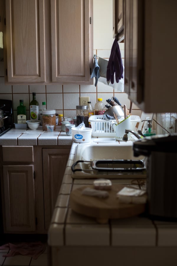 cluttered kitchen