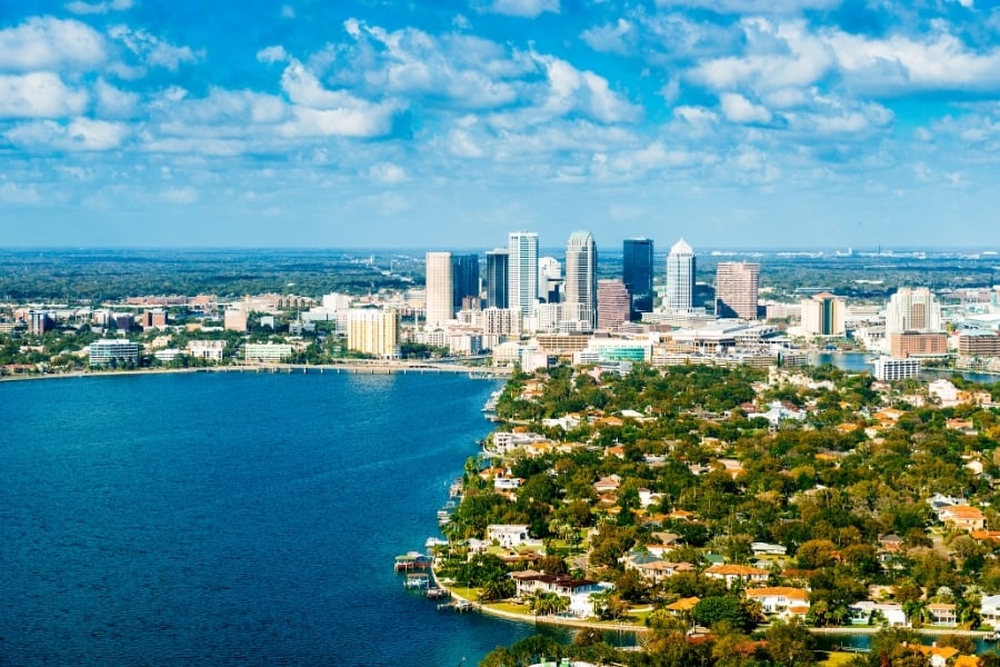 aerial view of Tampa Florida skyline