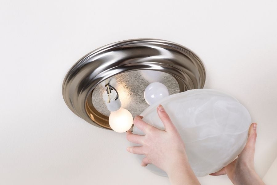 replacing burned out light bulbs 