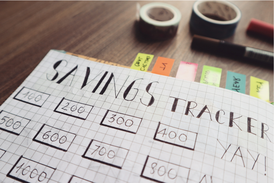 notebook savings tracker