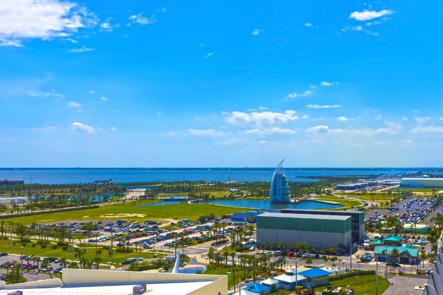 Aerial view of Port Canaveral. 