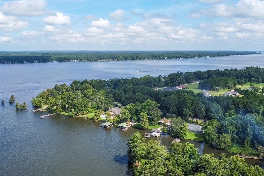 Aerial view of Lake Blackshear, Georgia