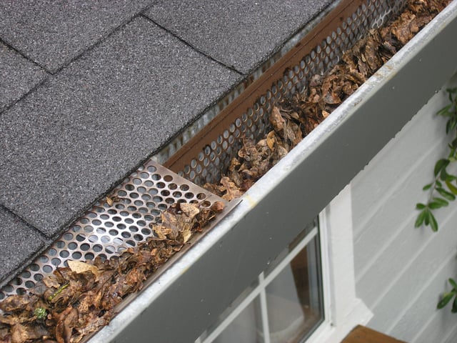 Check gutters and drains while doing winter home maintenance. 