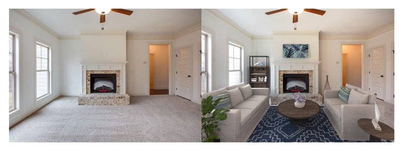Before and after virtual staging