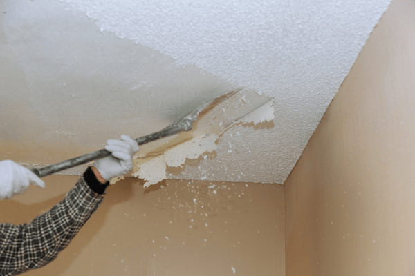 You can remove a popcorn ceiling on your own. 