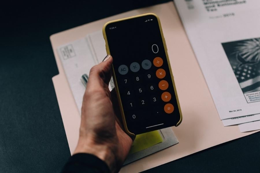 calculator on smart phone
