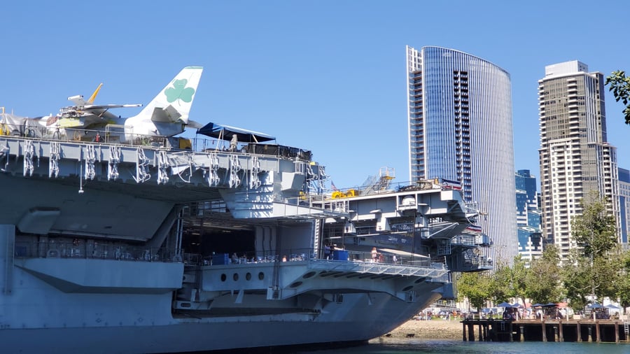 aircraft carrier in San Diego at Navy Pier