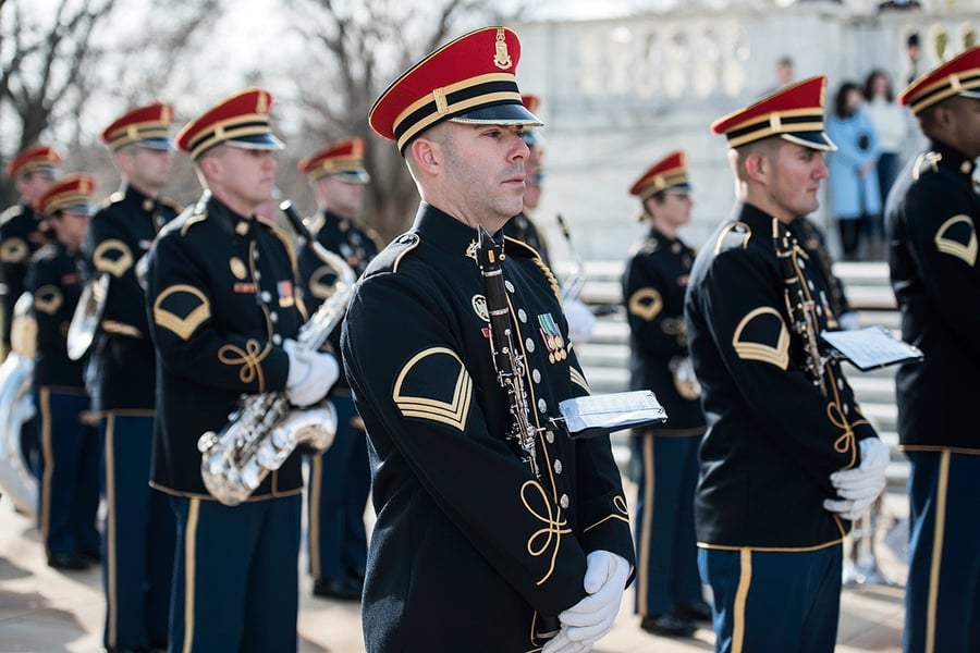 U.S. Army band at wreath laying ceremony