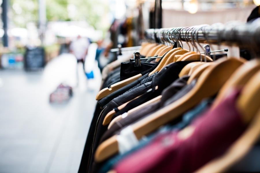 clothing on hangers