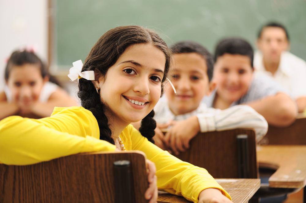 Children at school classroom