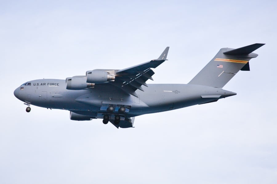 U.S. Air Force C-17 mid-air. 