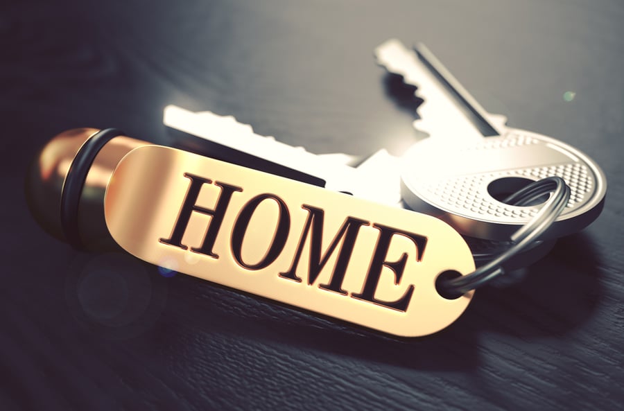 Keys on home keychain