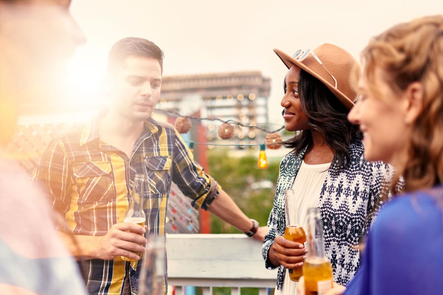 Group of friends having drinks