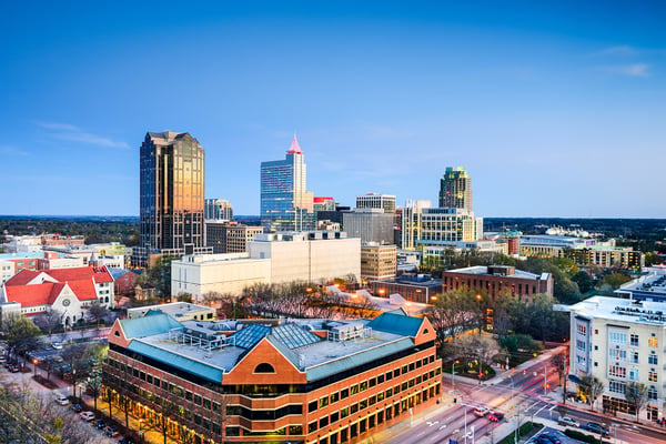 Raleigh, North Carolina, USA downtown city skyline.