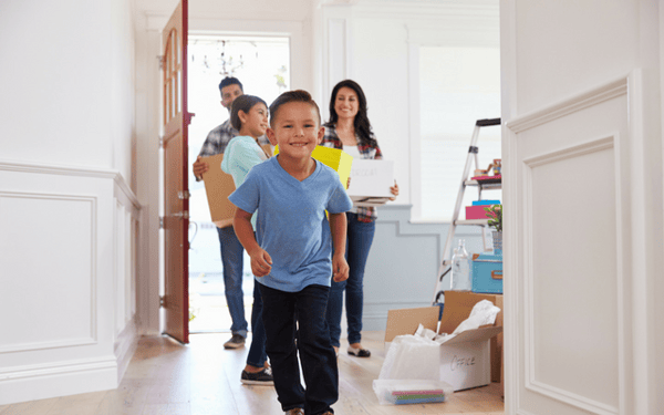 Tenants moving into new rental home. 