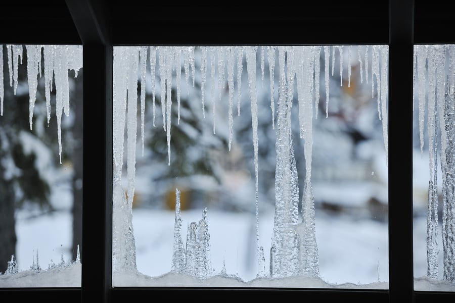 window with ice