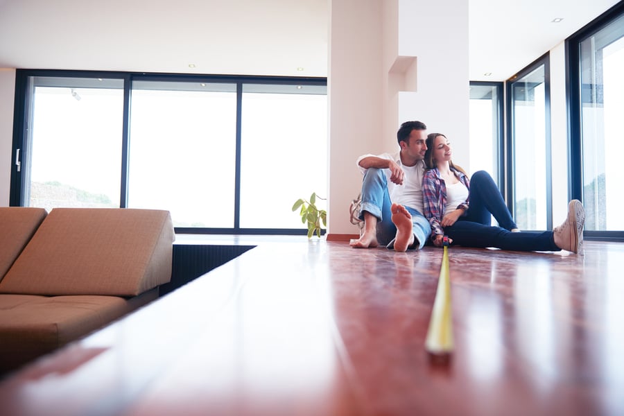 couple sitting in rental property