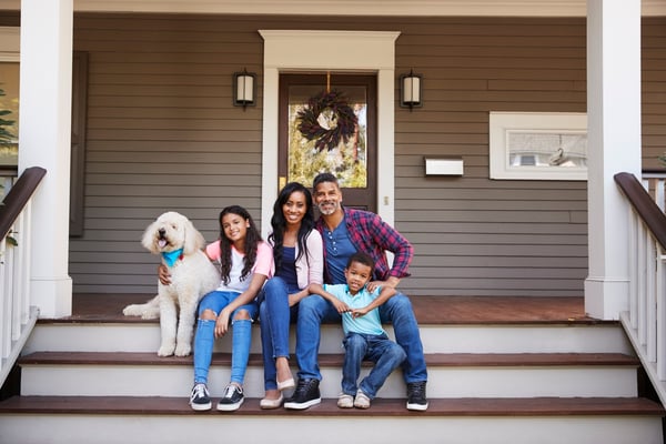 Family with dog