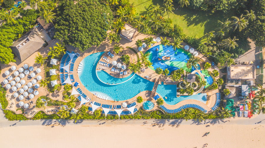 Hale Koa Pools complex in Waikiki HI