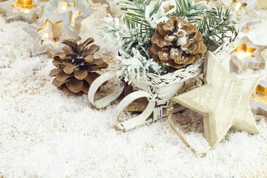 natural items used as holiday decor