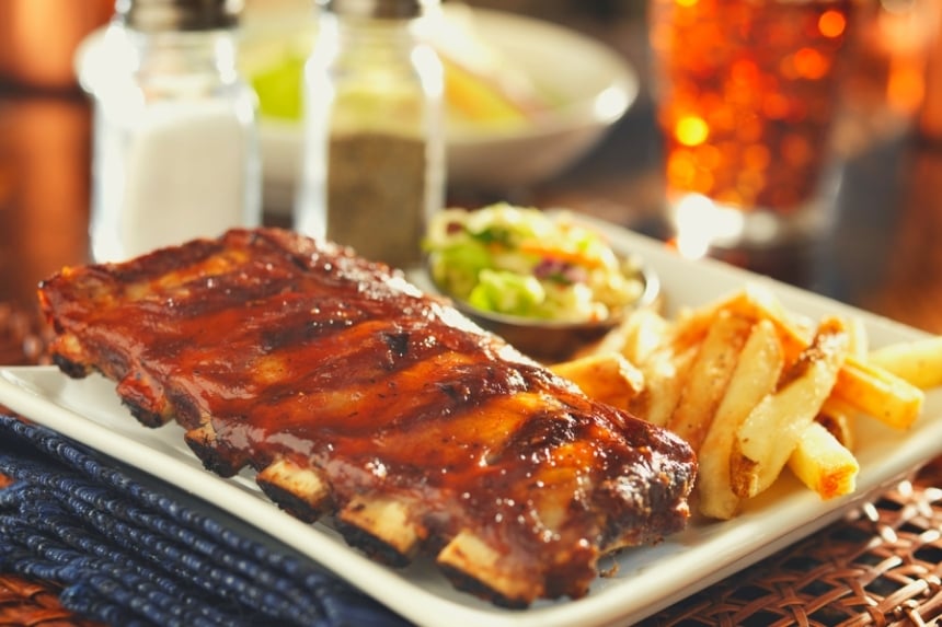 barbecue ribs on a plate near Fort Cavazos