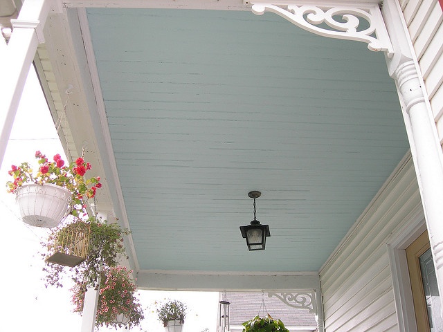 Add a punch of color with ceiling paint. 