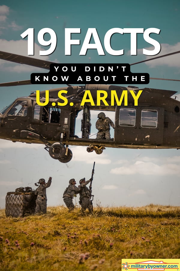Army Blackhawk transporting goods in grassy field with text, 19 Facts You Didnt Know About the U.S. Army 