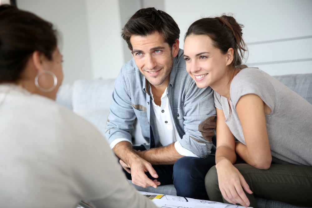 Couple meeting home loan officer