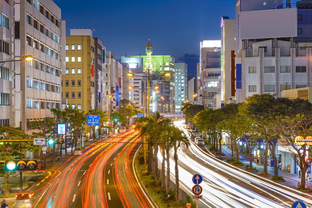 Naha, Okinawa, Japan downtown cityscape.