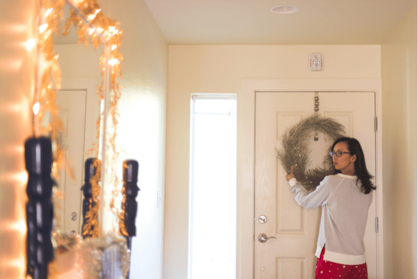 Use well placed seasonal decor while staging your home during the holidays.