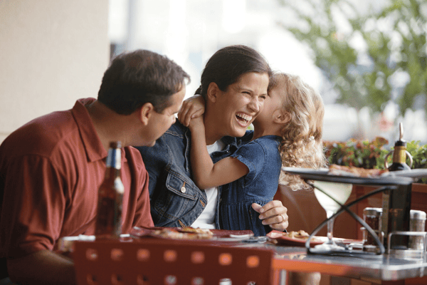 family at restaurant