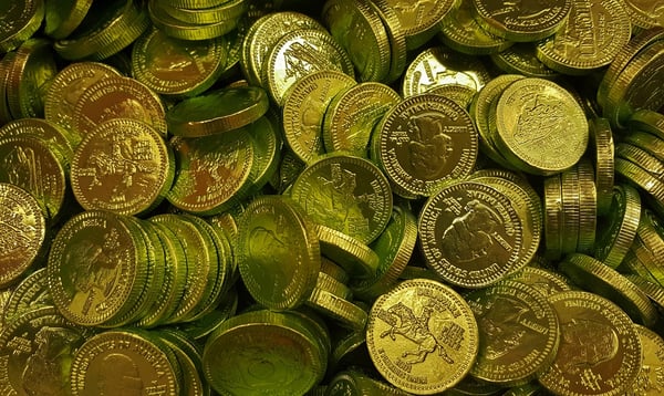 Coins for a shamrock themed treasure hunt. 