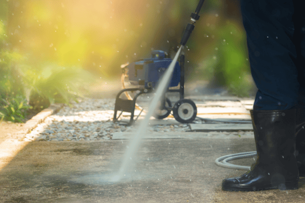 Pressure washing is a simple home maintenance task. 