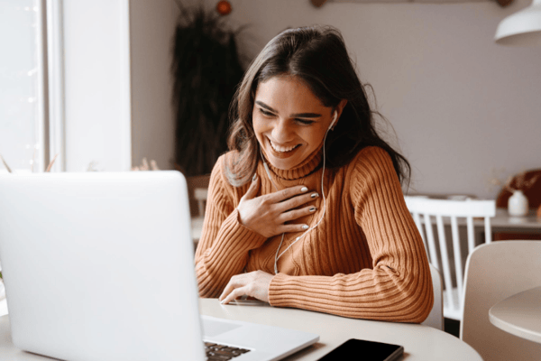 woman on video call