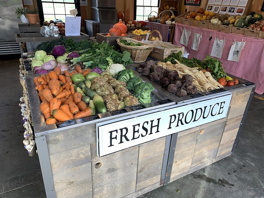 fresh produce sign