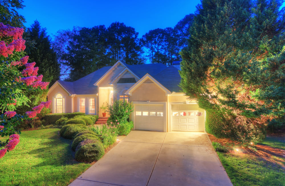 house at dusk