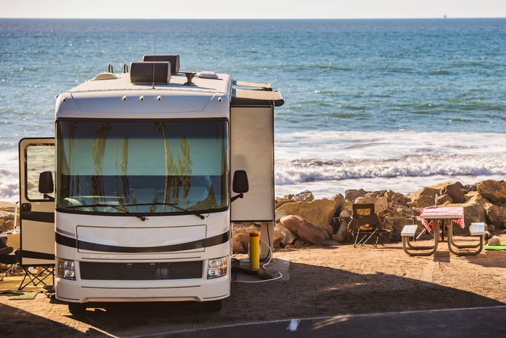 RV by oceanside with hookups