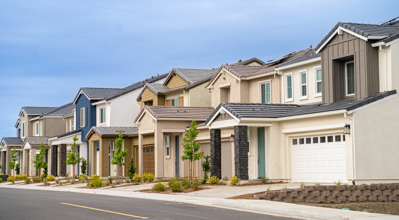 row of homes and street