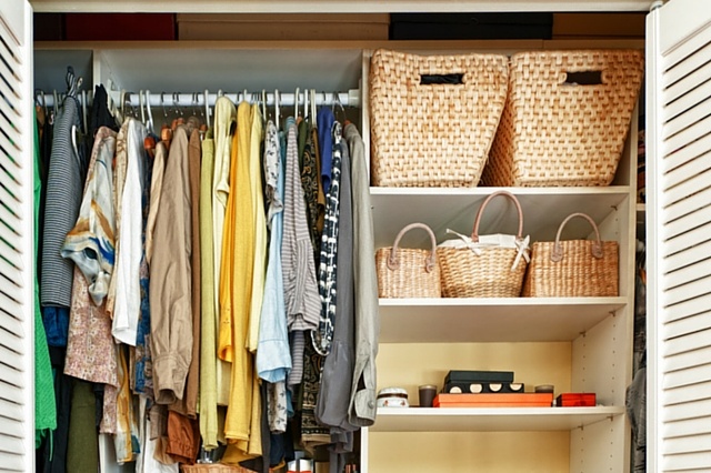 Use the top space of closets to create more storage. 