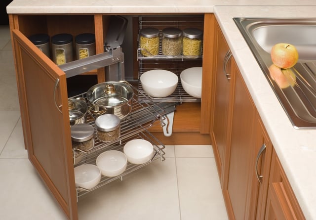 Use every available area in your kitchen for storage. 