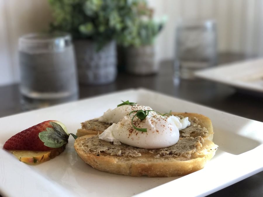 kalua pig eggs benedict from Moena Cafe on Oahu