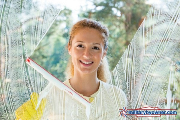 Cleaning a home before selling or renting. 