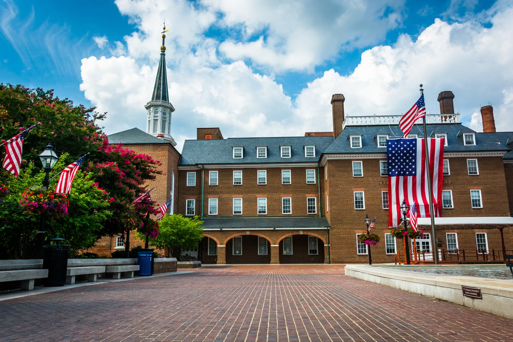 Market Square and City Hall, in Alexandria, Virginia.